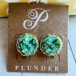 Plunder Design druzy earrings in Clover